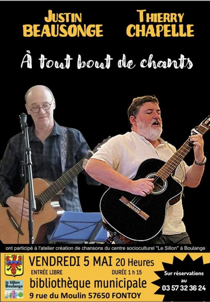 Justin Beausonge et Thierry Chapelle en concert à la bibliothèque