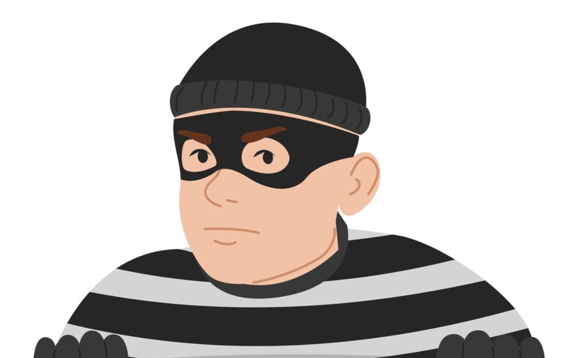 Criminal,Looking,Out,Of,Corner,Vector,Isolated.,Illustration,Of,A